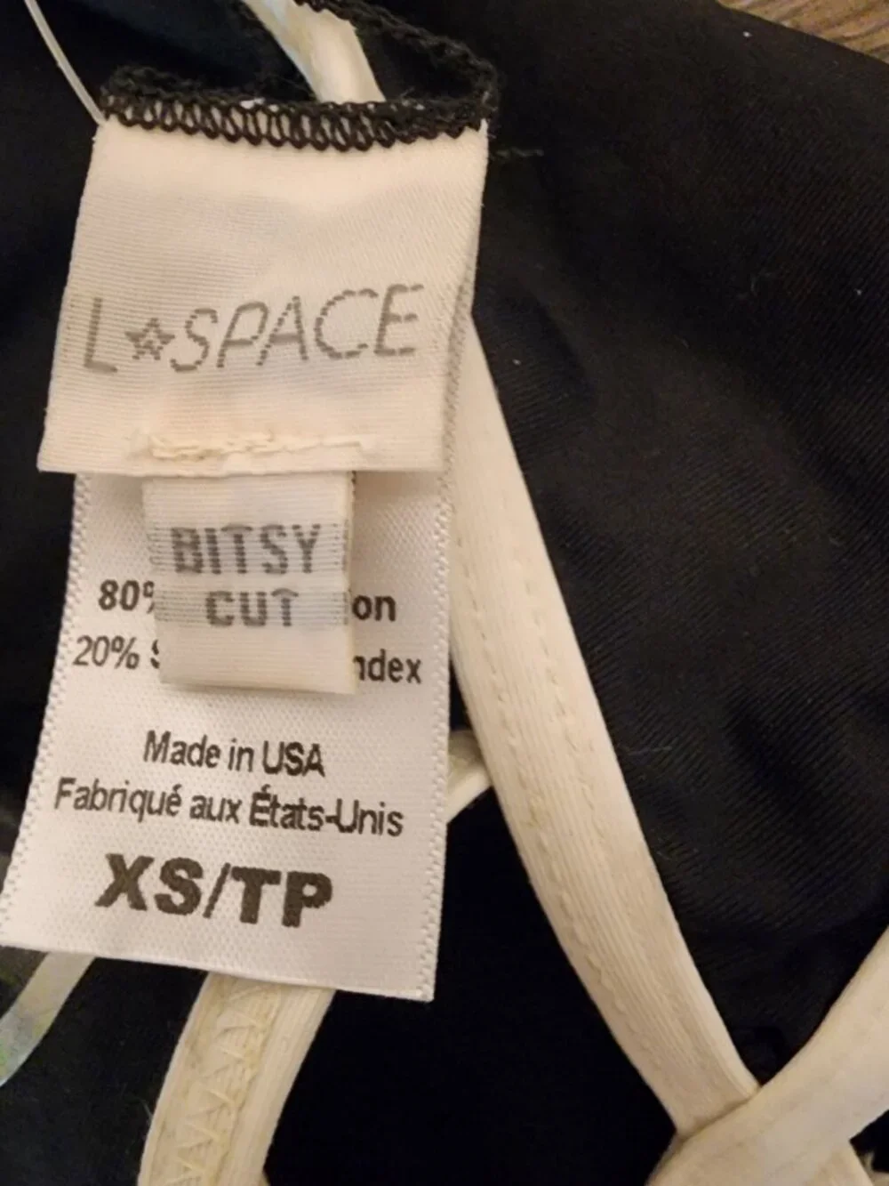 L*Space Pixie Bikini Bottom Black XS NWT Cheeky Low Rise Swimwear